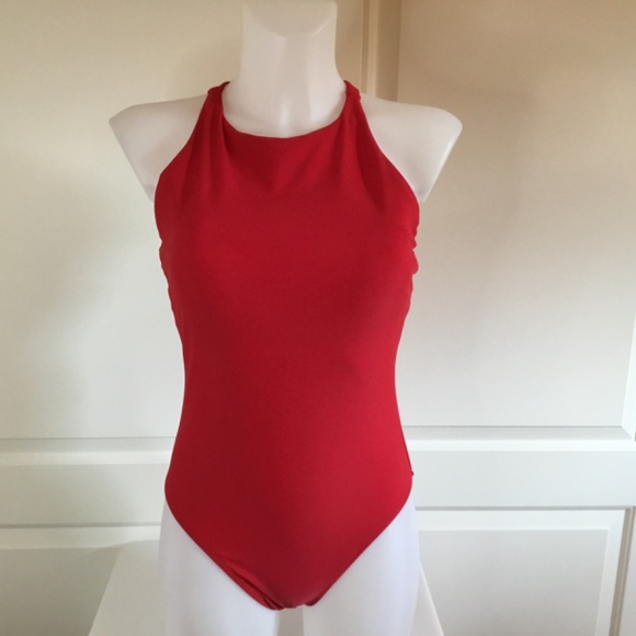 Women's High Neckline One Piece Cross Back Bathing Suit - Picture 3 of 7